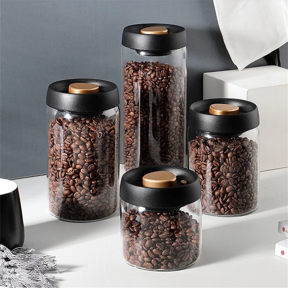 Glass Meal Prep Container - علبة تخزين حبوب القهوة محكمة الإغلاق