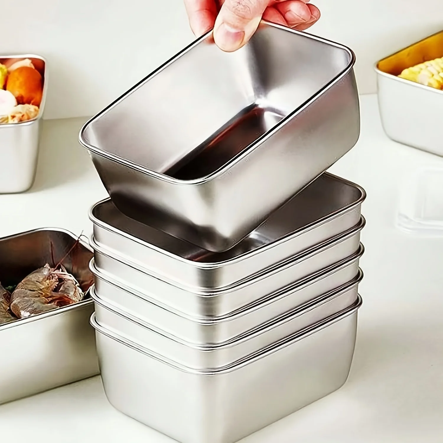 Food Storage Camping - مجموعة حاويات تخزين الطعام من الفولاذ