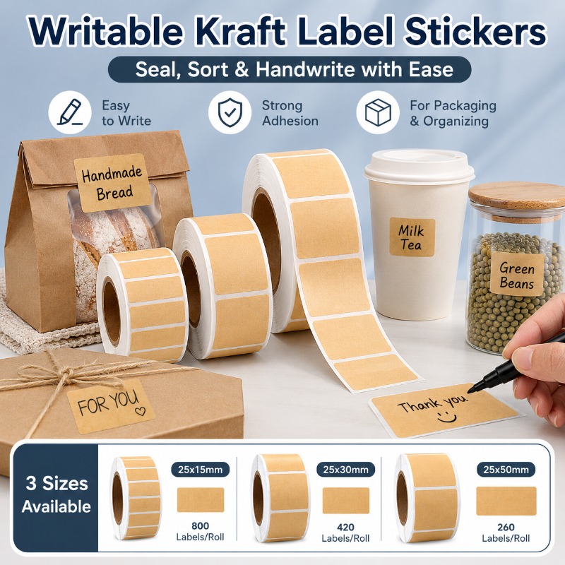 Food Storage Jar Labels - ملصقات ورقية قابلة للكتابة على شكل