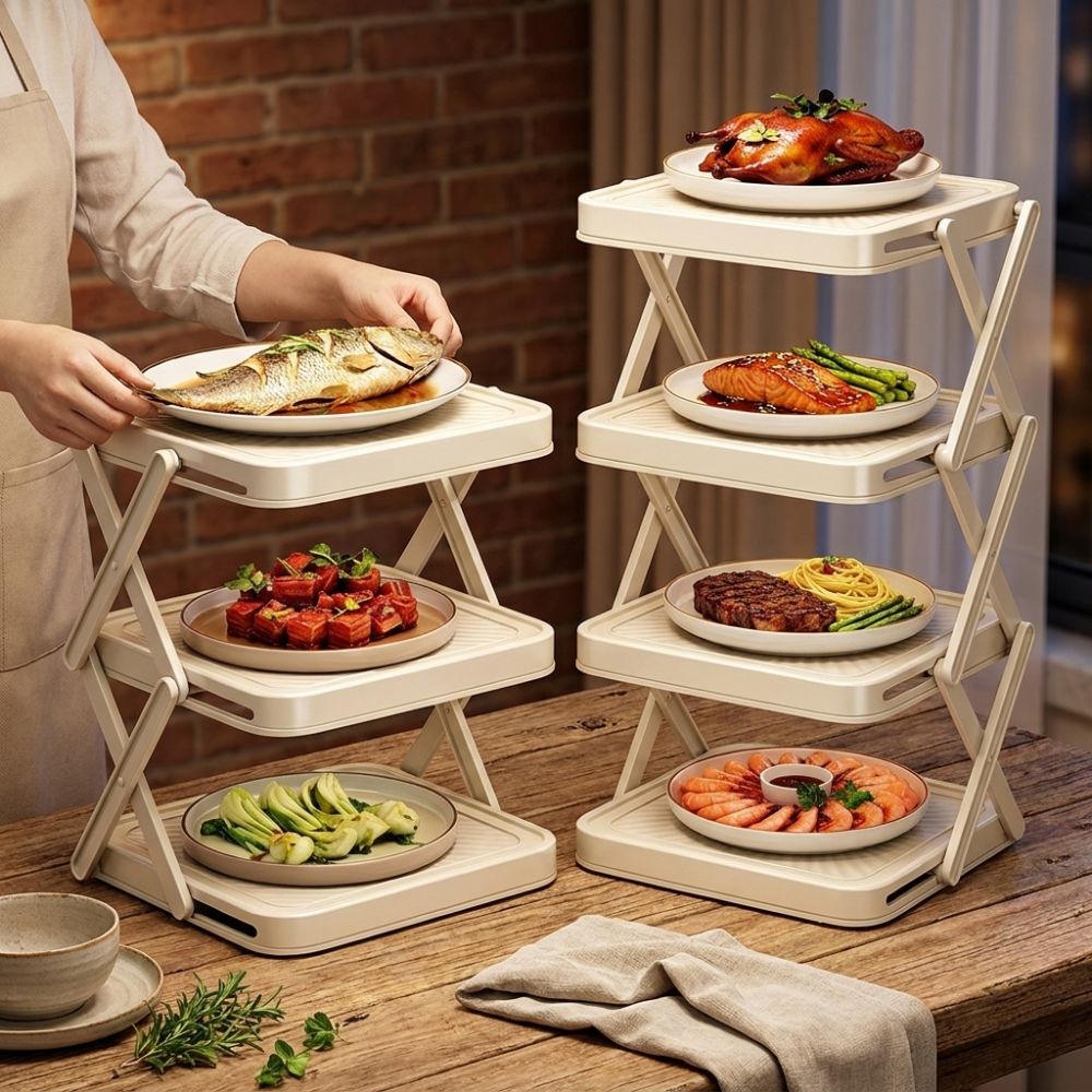 Food Storage And Preparation - رف تخزين أطباق بـ 3/4 طبقات،
