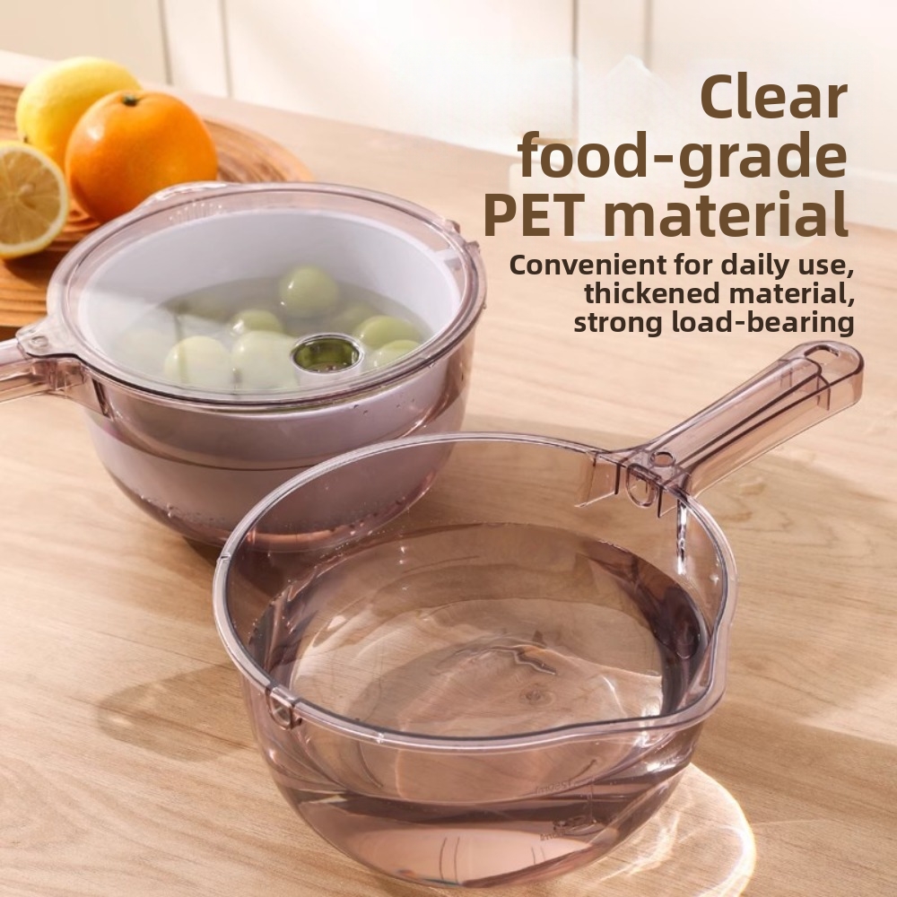 Food Storage Handling - سلة تصريف الخضروات بمقبض طويل، حاوية
