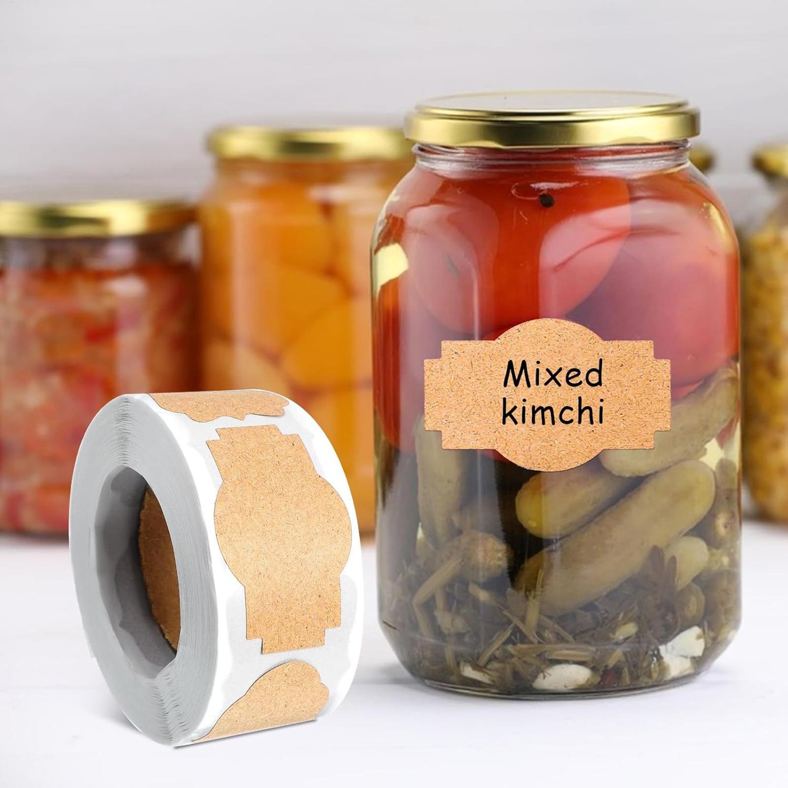 Food Storage Jar Labels - 300 قطعة ملصقات جرة تسميات للكتابة