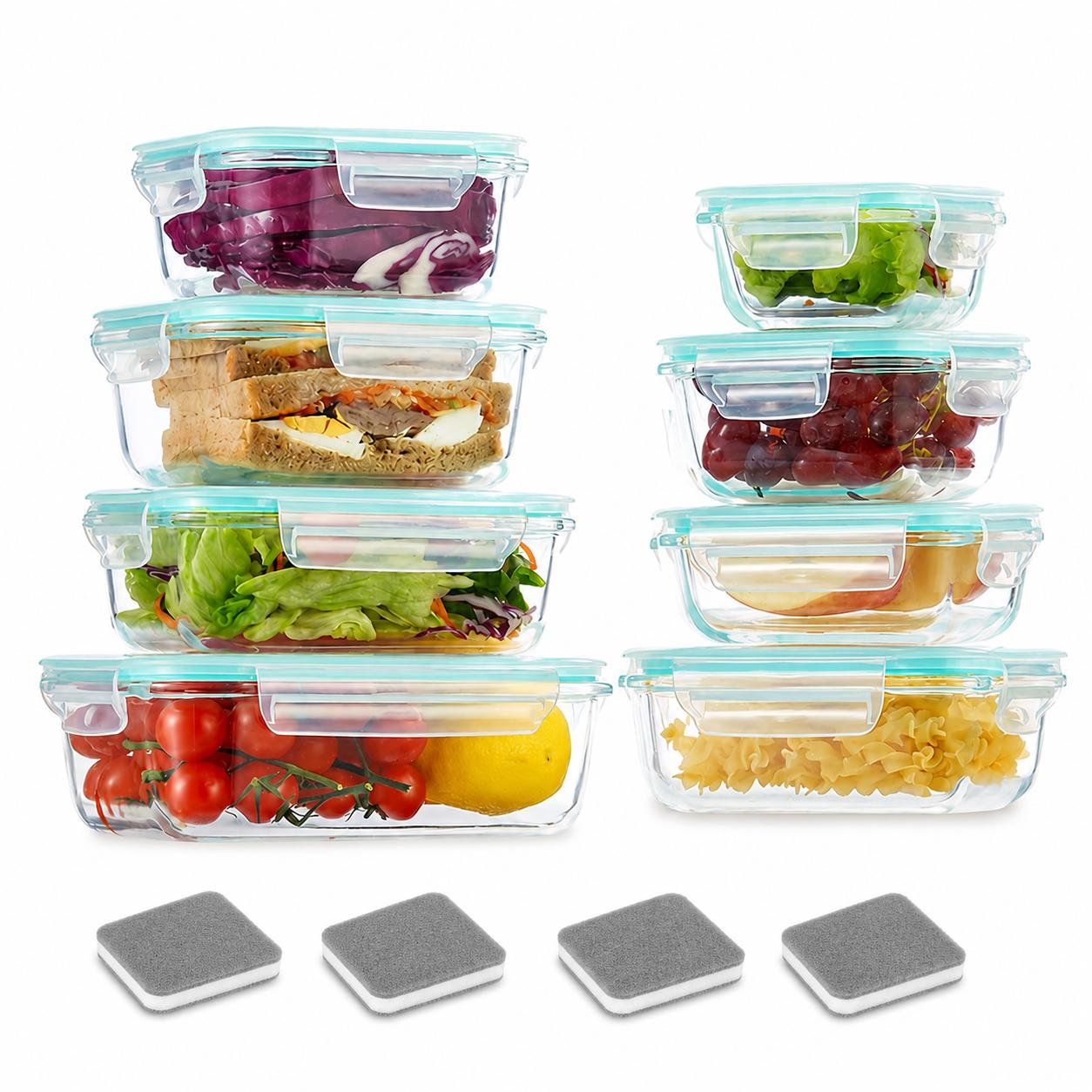 Glass Meal Prep Container - 16 قطعة من حاويات تخزين الطعام