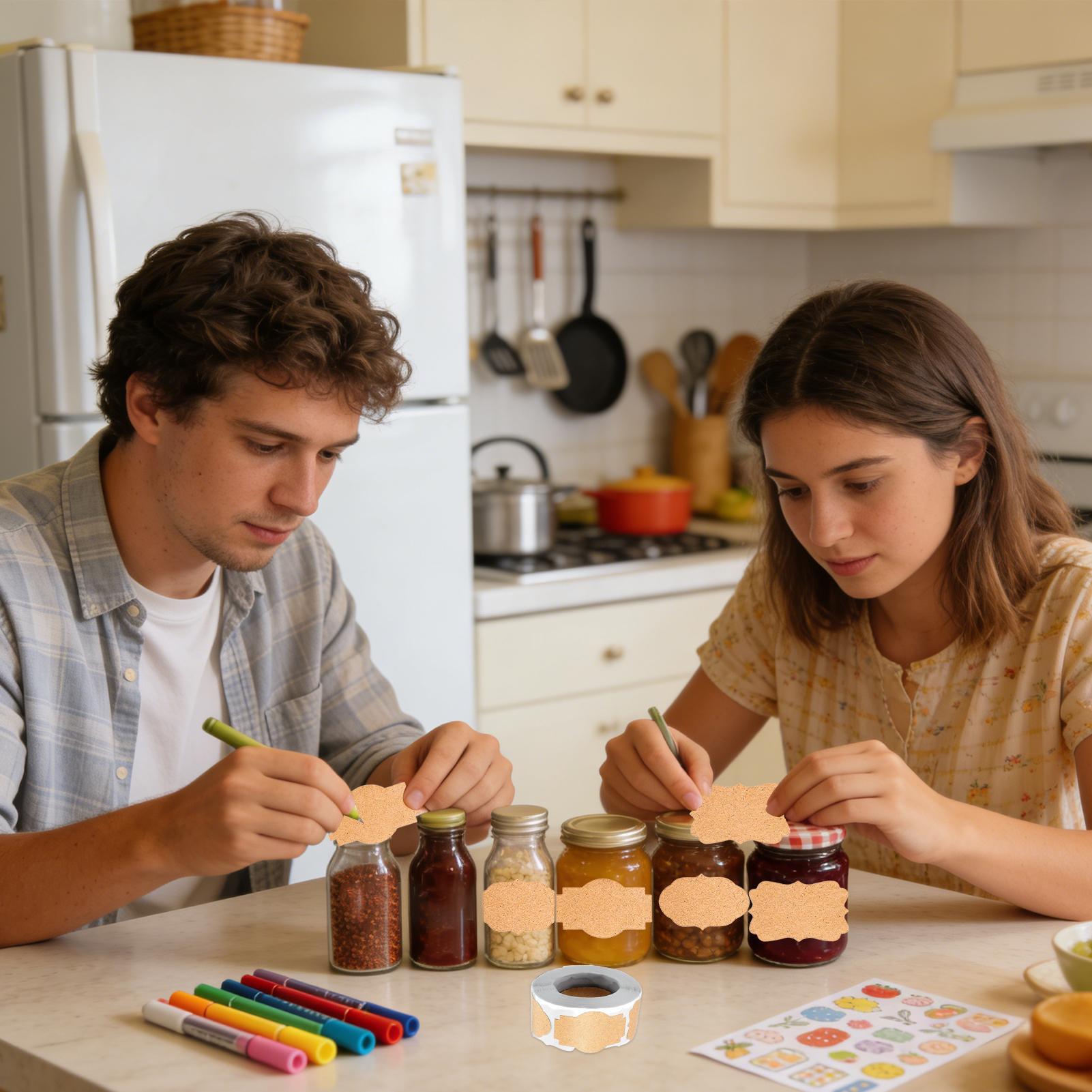 ملصقات حرفية 300 قطعة علامات ا - مراجعة Food Storage Jar Labels وسعره