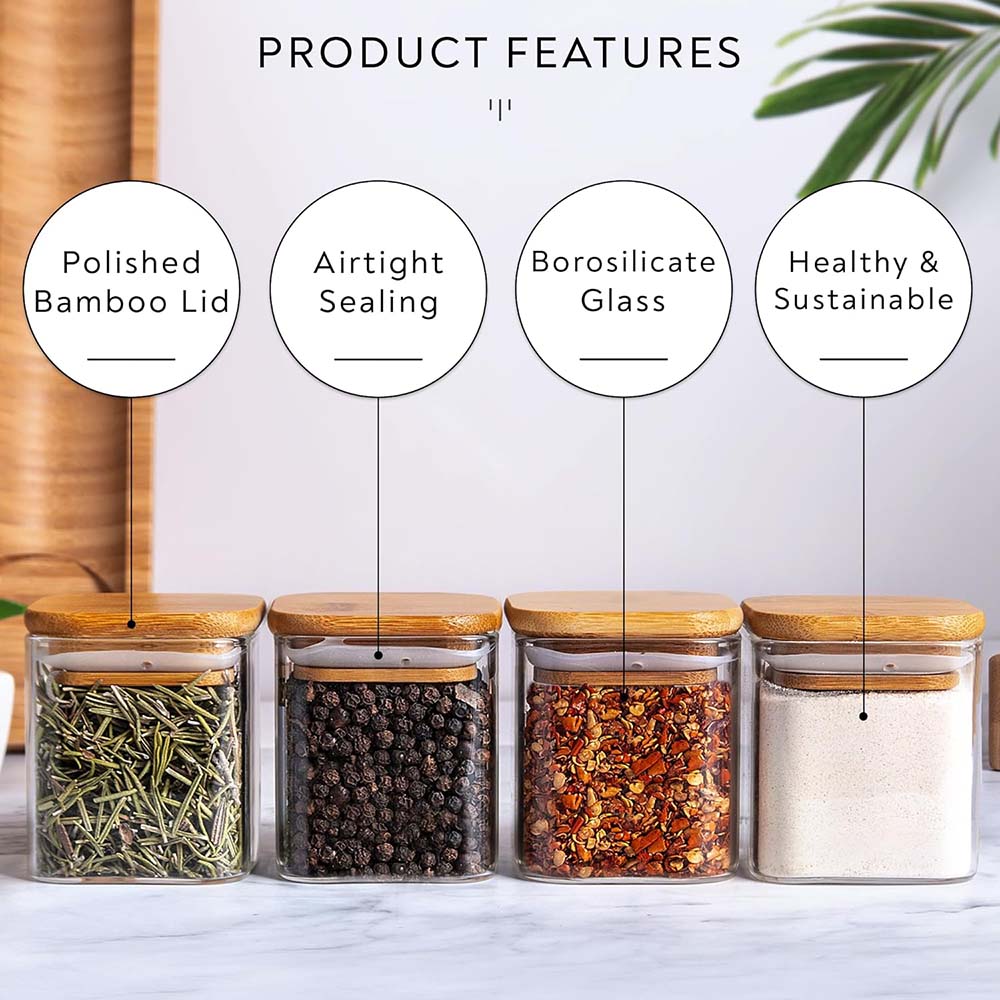 مجموعة برطمانات زجاجية مزودة ب - مراجعة Food Storage Jar Labels وسعره