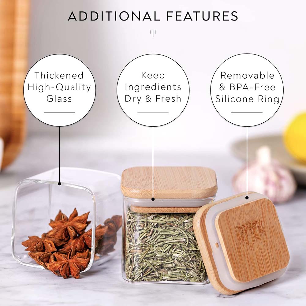 مجموعة برطمانات زجاجية مزودة ب - مراجعة Food Storage Jar Labels وسعره