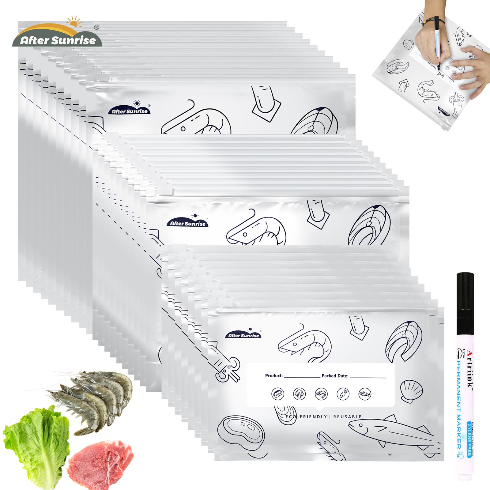 【الأطعمة المبردة】أكياس تخزين ق - مراجعة Food Storage Reusable Bags وسعره