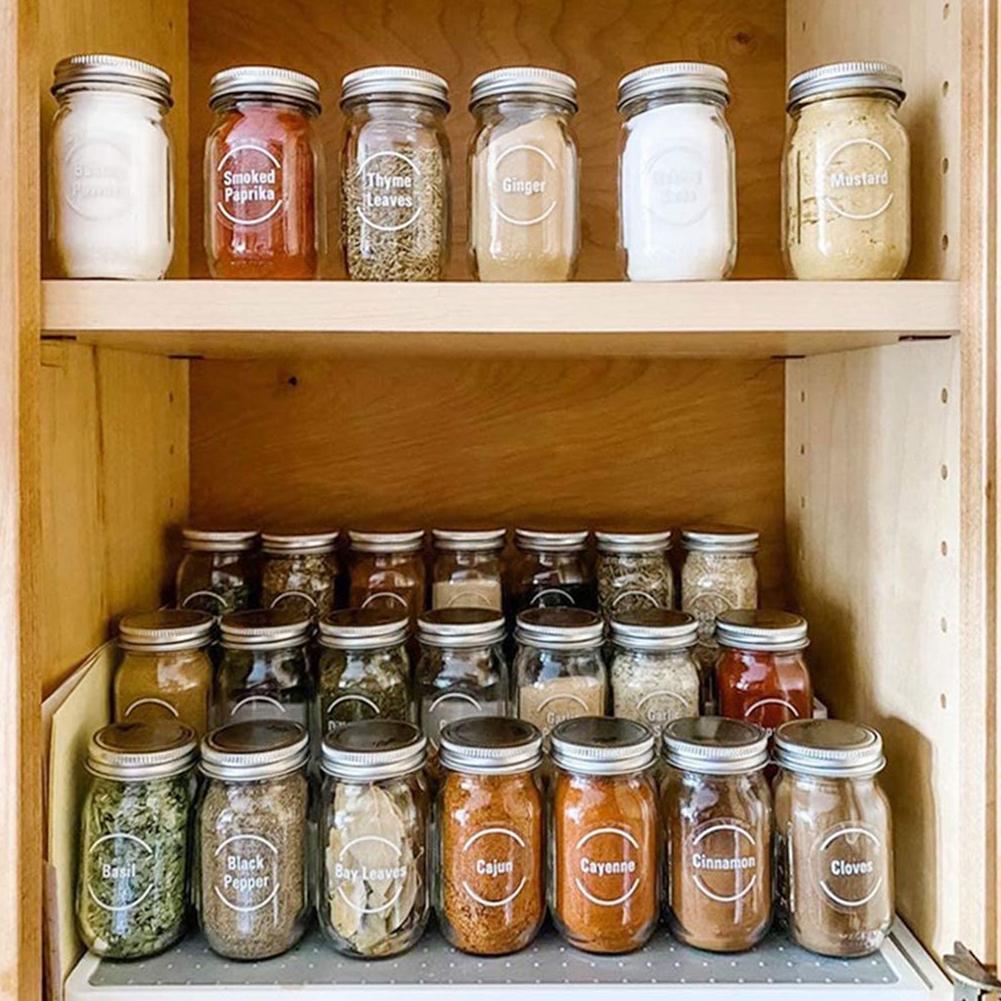 مجموعة من 144 ملصق شفاف لتنظيم - مراجعة Food Storage Jar Labels وسعره