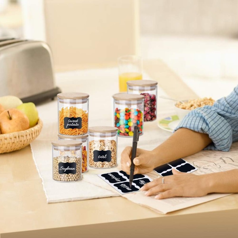 مجموعة برطمانات زجاجية مكونة م - مراجعة Food Storage Jar Labels وسعره