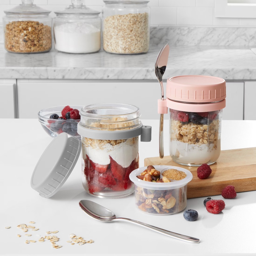 وعاء محمول لحفظ وجبات الشوفان  - مراجعة Glass Meal Prep Container وسعره