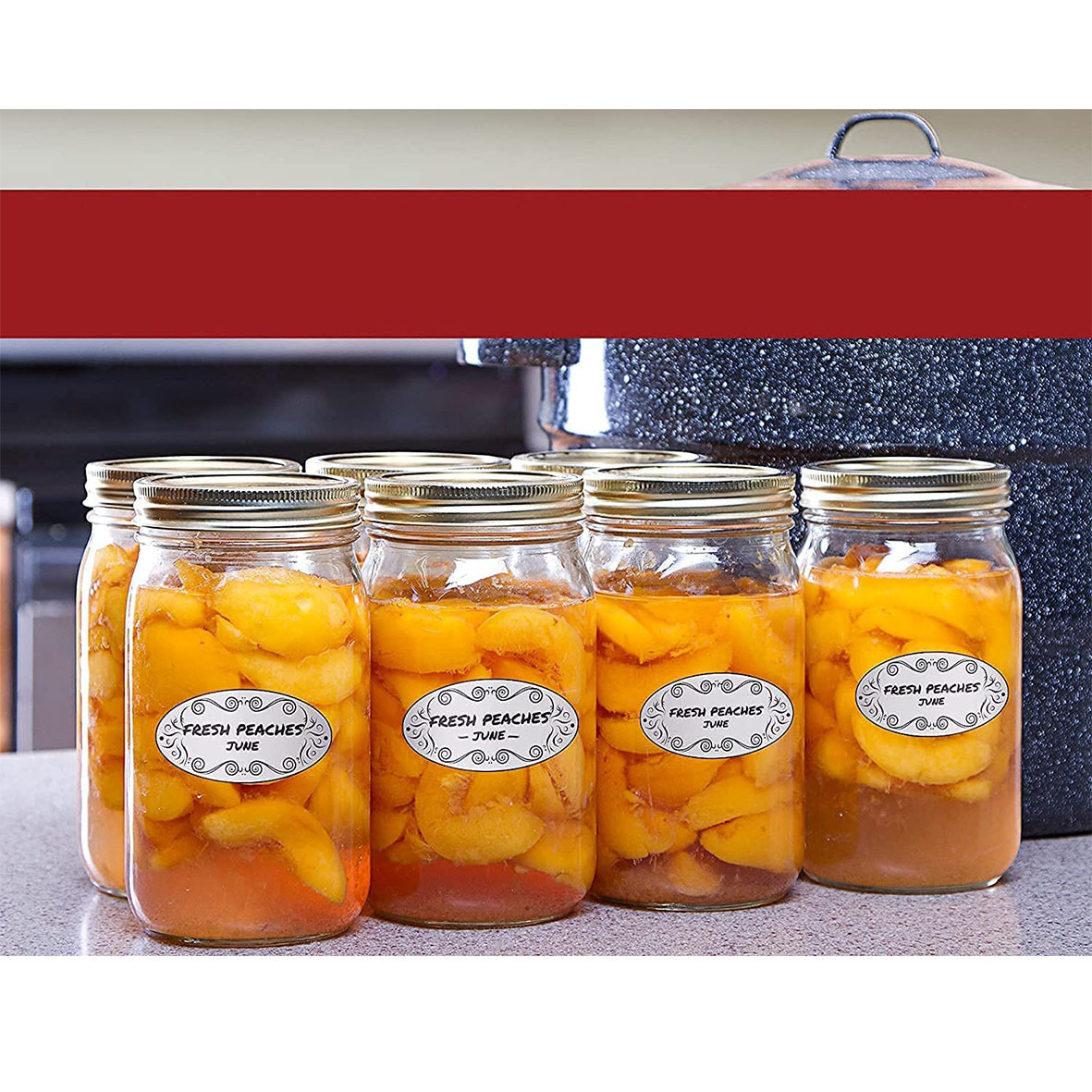 ملصقات تعليب بيضاوية لحاويات ا - مراجعة Food Storage Jar Labels وسعره
