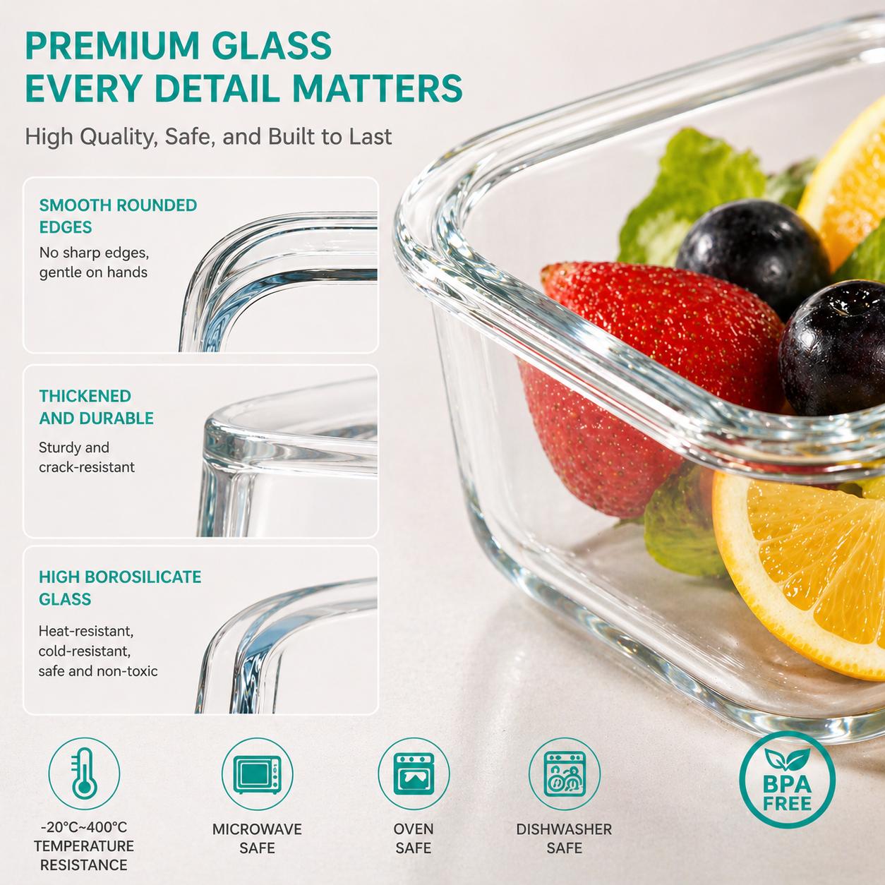 16 قطعة من حاويات تخزين الطعام - مراجعة Glass Meal Prep Container وسعره
