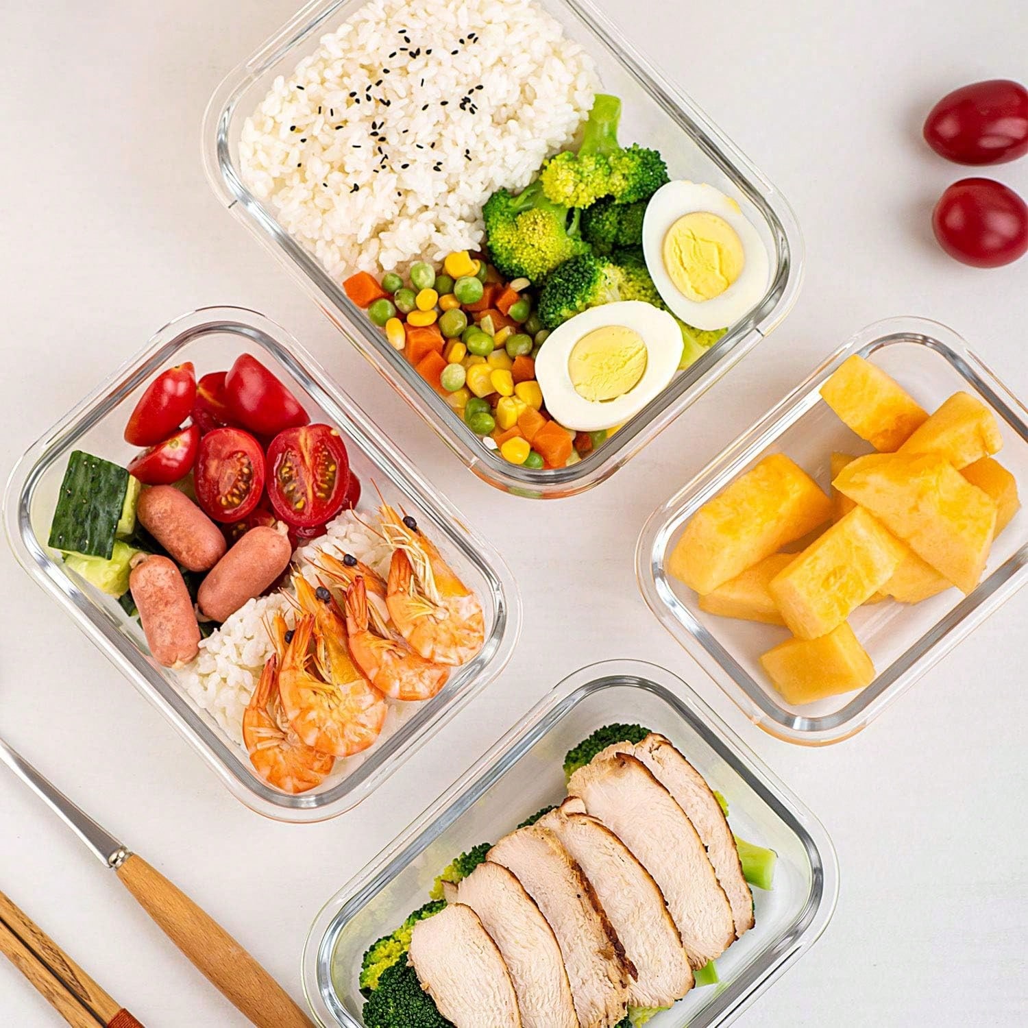 10 عبوات من حاويات الطعام الزج - مراجعة Glass Meal Prep Container وسعره